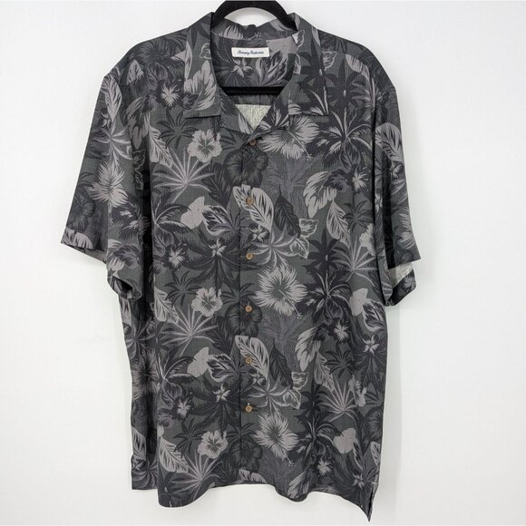 Tommy Bahama Button Down Shirt Men Size XL Tall 100& Silk Floral Tropical Resort - Picture 1 of 10
